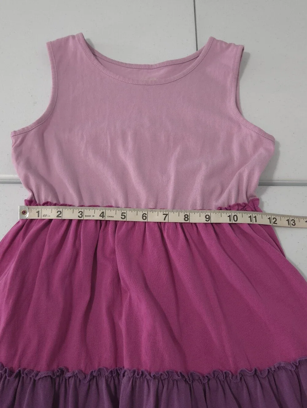 Green Cotton By Garnet Hill Kids Girl's Organic-Cotton Tiered Tank Dress